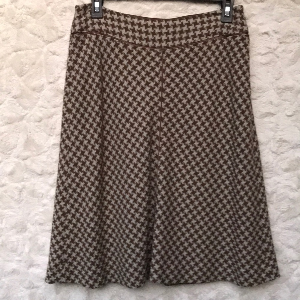 EUC Ann Taylor Brown/Blue/White Print Skirt Sz4P